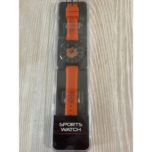 NEW Sparo Men's Black/Orange Silicone Sports Watch NCAA Clemson Tigers Licensed
